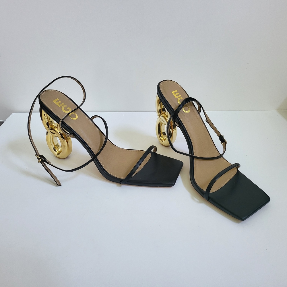 EGO Black Strappy Heels - Picture 2 of 11